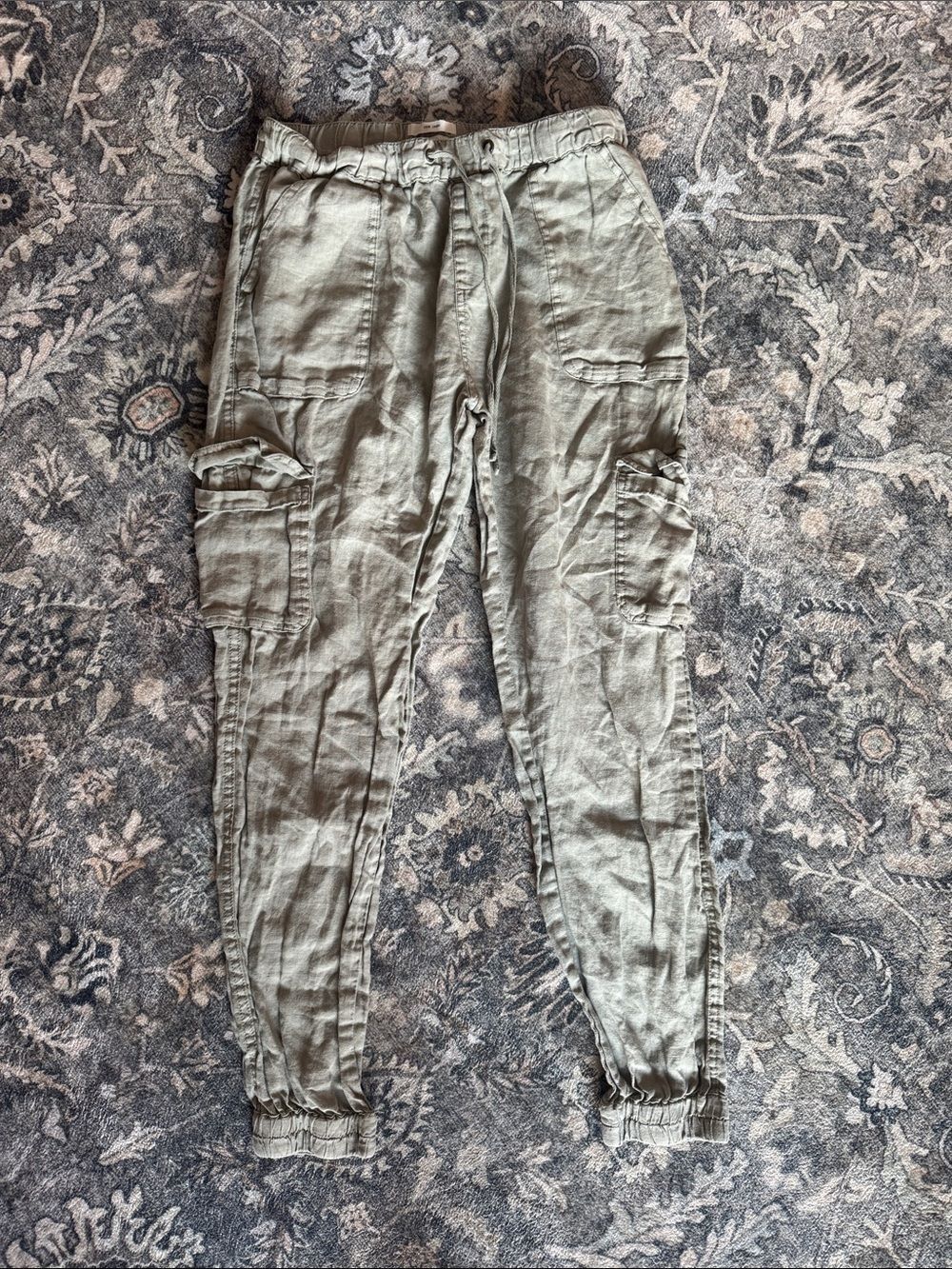 Nicole Miller Linen Pants in Light Green